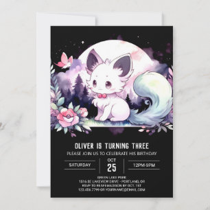 Dreamy Printable Cat Birthday Inbjudningar