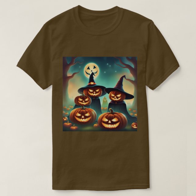 Dreamy Pumpkins Moonlight Brown T-Shirt (Design framsida)