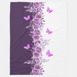 Dreamy Purple Petal Butterfly Snuggle Blanket Fleecefilt