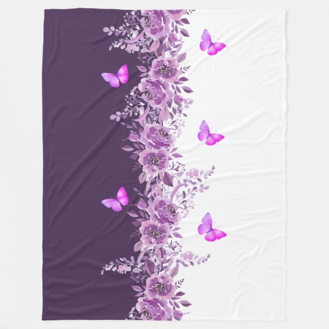 Dreamy Purple Petal Butterfly Snuggle Blanket Fleecefilt (Framsidan)