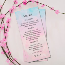 Dreamy Rainbow Unicorn vattencolor Menu Inbjudningar