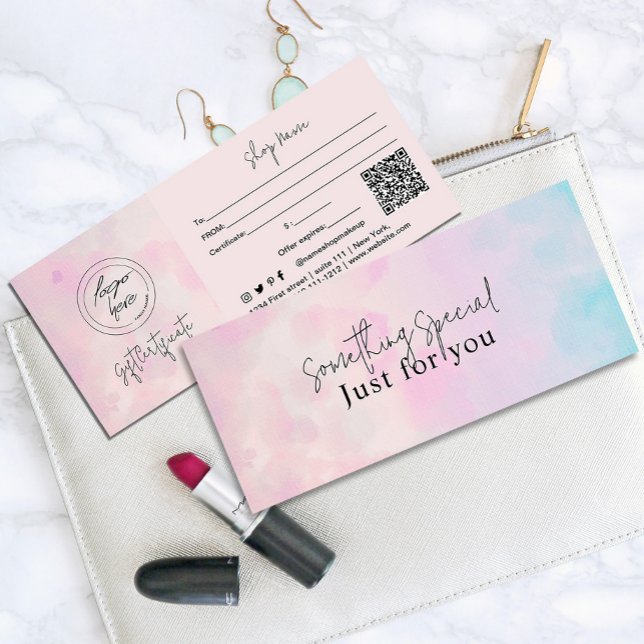 Dreamy Rainbow - vattenfärgskort för Unicorn (Whimsical and dreamy flyer in pastel colors of purple pinkish yellow and turquoise #voucher)