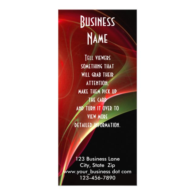 Dreamy Red and Grönt Sweep Reklamkort (Framsidan)