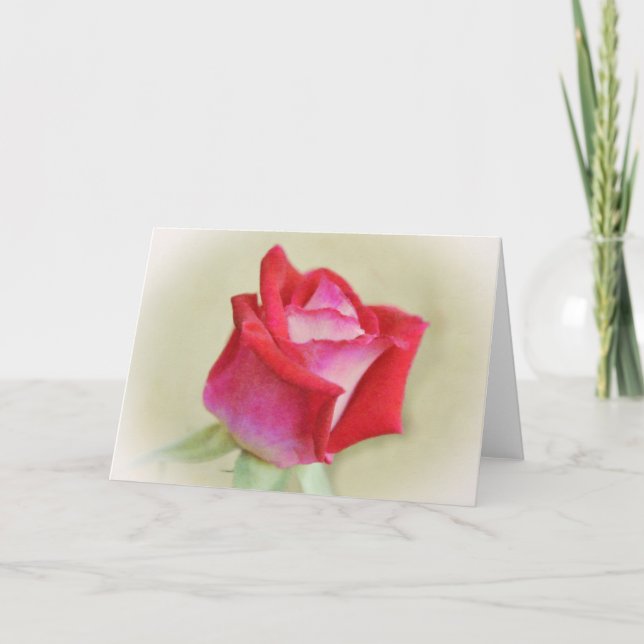 Dreamy Red Rosa ros Art Note Card Kort (Framsida)