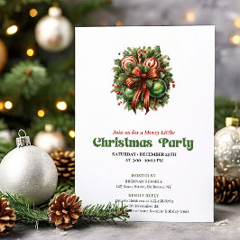 Dreamy retro Christmas decoration party invitation Inbjudningar