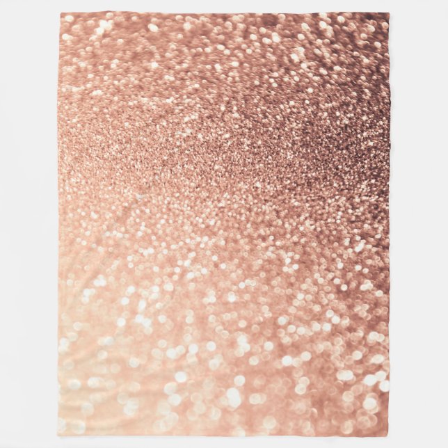 Dreamy Ro Guld Glitter - Peach Glittereffect Fleecefilt (Framsidan)