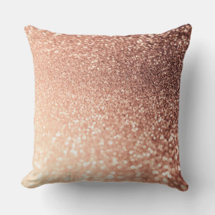 Dreamy Ro Guld Glitter - Peach Glittereffect Kudde