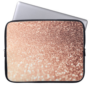 Dreamy Ro Guld Glitter - Peach Glittereffect Laptop Sleeve