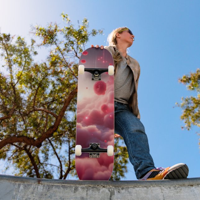 Dreamy Romantic Fantasy Roses Love Mini Skateboard Bräda 18,5 Cm (Utomhus 1)