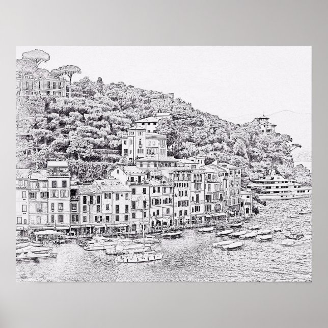 Dreamy Romantic Portofino, Italien Poster (Framsidan)