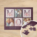 Dreamy Rosa Blommigt MAMMA Photo Collage Mors dag Pussel<br><div class="desc">Skicka mamma ett kreativ som alternativ till det vanliga tråkiga hälsningskortet - en personlig för hälsningskort för pussel i anpassningsbar med dina foton och meddelandet från Lycklig Mors dag! Den här söten har MAMMA brev som dekorerats med vattenblommor av elegant rosa som blandas med en ram av dina 3-anpassningsbars foton....</div>