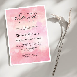 Dreamy Rosa Cloud Nine Modern Snyggt Baby Shower Inbjudningar