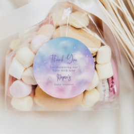 Dreamy Rosa Lila Cloud 9 Baby Shower-favoriter Runt Klistermärke