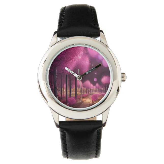 Dreamy Rosa Nightscape Armbandsur (Framsida)