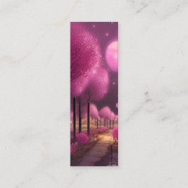 Dreamy Rosa Nightscape Bookmark Mini Visitkort