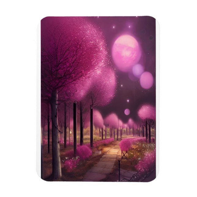 Dreamy Rosa Nightscape Magnet (Vertikal)