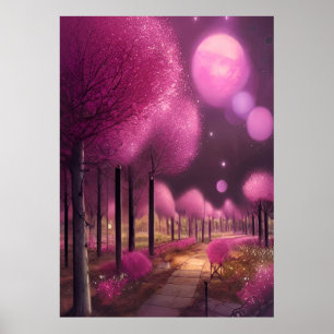 Dreamy Rosa Nightscape Poster