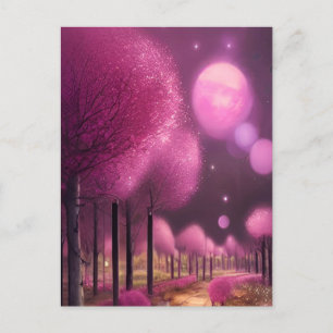 Dreamy Rosa Nightscape Vykort