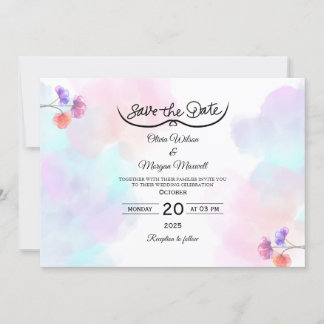 Dreamy Rosa- och Blue Wedding-inbjudningar Inbjudningar