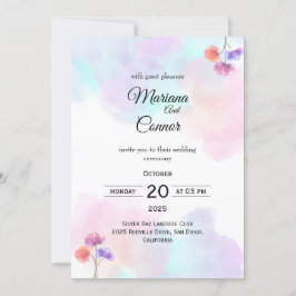 Dreamy Rosa- och Blue Wedding-inbjudningar Inbjudningar