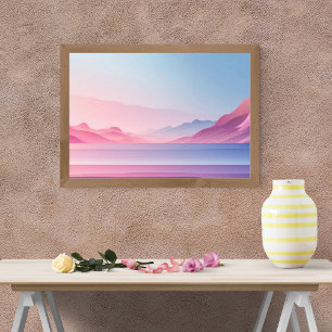 Dreamy Rosa och Lila Mountainscape Fototryck