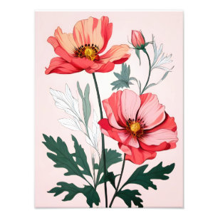 Dreamy Rosa Poppies Fototryck