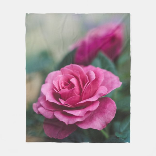 Dreamy Rosa ros Fleecefilt (Framsidan)