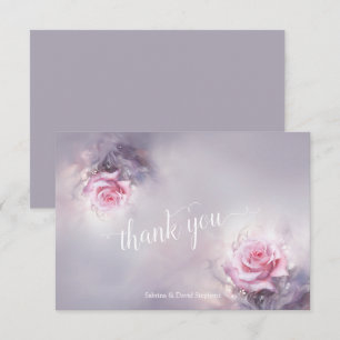 Dreamy Rosa ros på Dusty Lilac Tack Kort