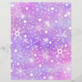 Dreamy Rosa Snöflingor och Stars Scrapbook Papper