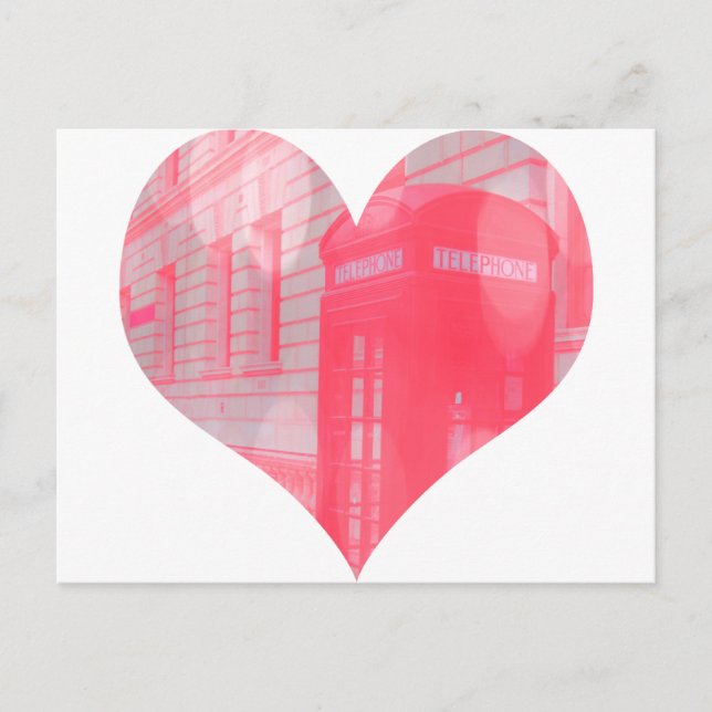 Dreamy Rosa Telefonbox Vykort (Framsida)