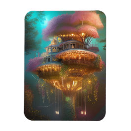 Dreamy Rosa Treehouse Digital Art Magnet