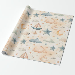Dreamy Sailboats & Stars Wrapping Paper Presentpapper