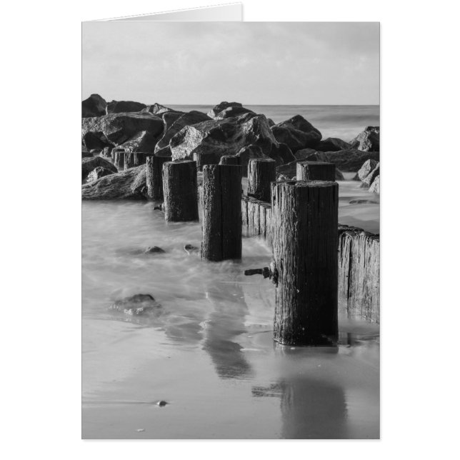 Dreamy Seawall Grayscale OBS Kort (Framsidan)