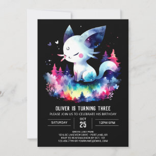 Dreamy Simple Cat Birthday Inbjudningar
