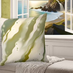 Dreamy Sjögräs Abstrakt Grönt Art Mönster Pillow Kudde