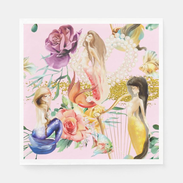 Dreamy Sjöjungfrus Pappersservett (Framsidan)