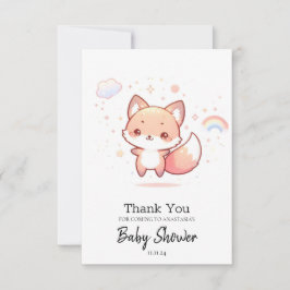 Dreamy Skogen Fox Baby Shower Tack Kort