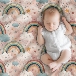 Dreamy Sky Blanket Pastel Gift for Baby Love Fleecefilt