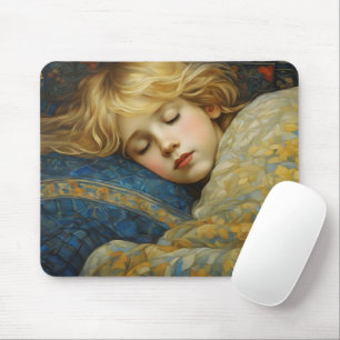 Dreamy Sleeping Child in Blommigt Quilt Musmatta