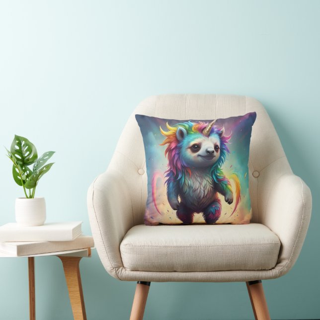 Dreamy Slothicorn: A Rainbow Baby Fantasy Kudde (Stol)