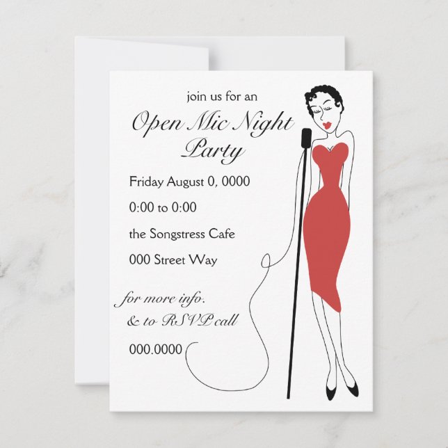 Dreamy Songstress Inbjudningar (Framsida)