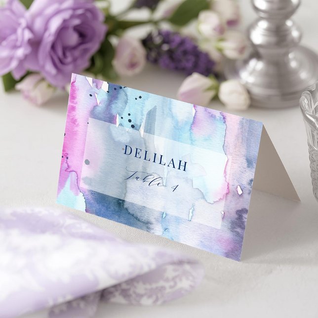 Dreamy Spring Bridal Shower Folded Place Cards Tack Kort (Skapare uppladdad)