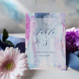 Dreamy Spring Bridal Shower Table Number Sign Card Inbjudningar