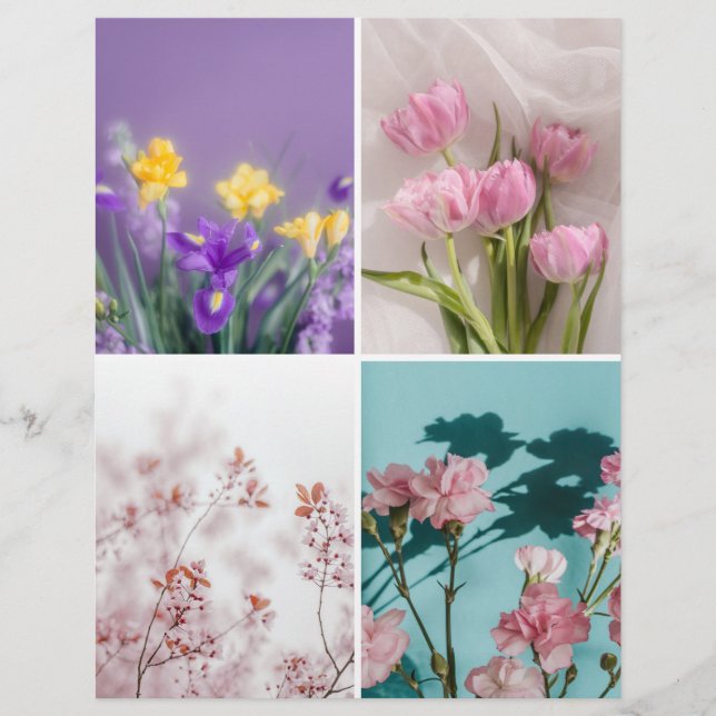 Dreamy spring flowers Scrapbook Cutout paper (Framsida)