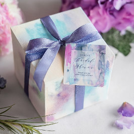 Dreamy Spring Watercolor Bridal Shower Favor Tag Gåvor Etiketter