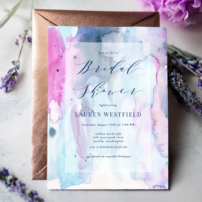 Dreamy Spring Watercolor Bridal Shower Invitation Inbjudningar (Skapare uppladdad)