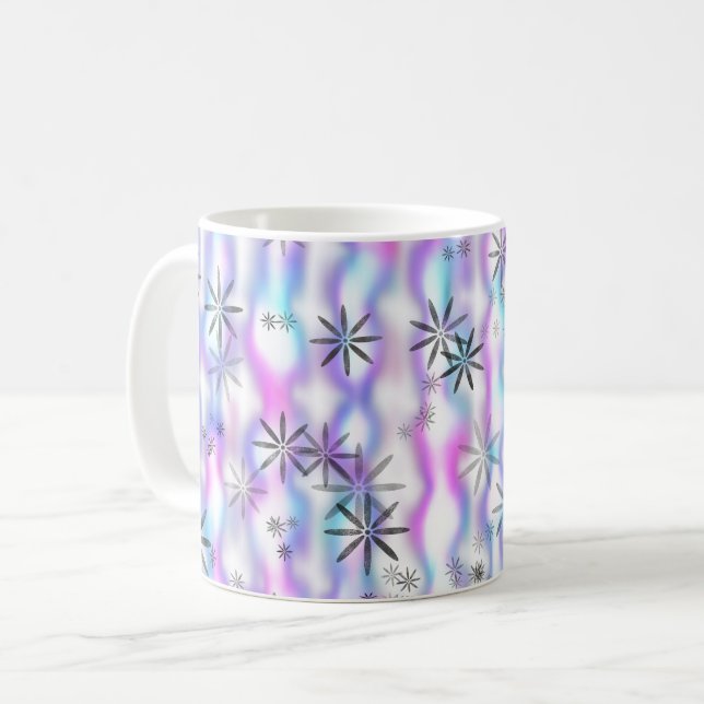Dreamy Starburst Waves Pattern Kaffemugg (Framsida vänster)
