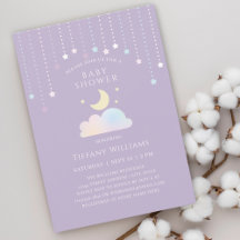 Dreamy Starry Himlar Måne och Stars Baby Shower