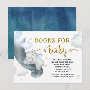 Dreamy Stars Elephant Baby Shower Bokar för Baby Inbjudan Vykort