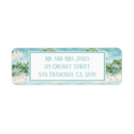 Dreamy Summer Seaside Helgdagars - Returadress Etikett